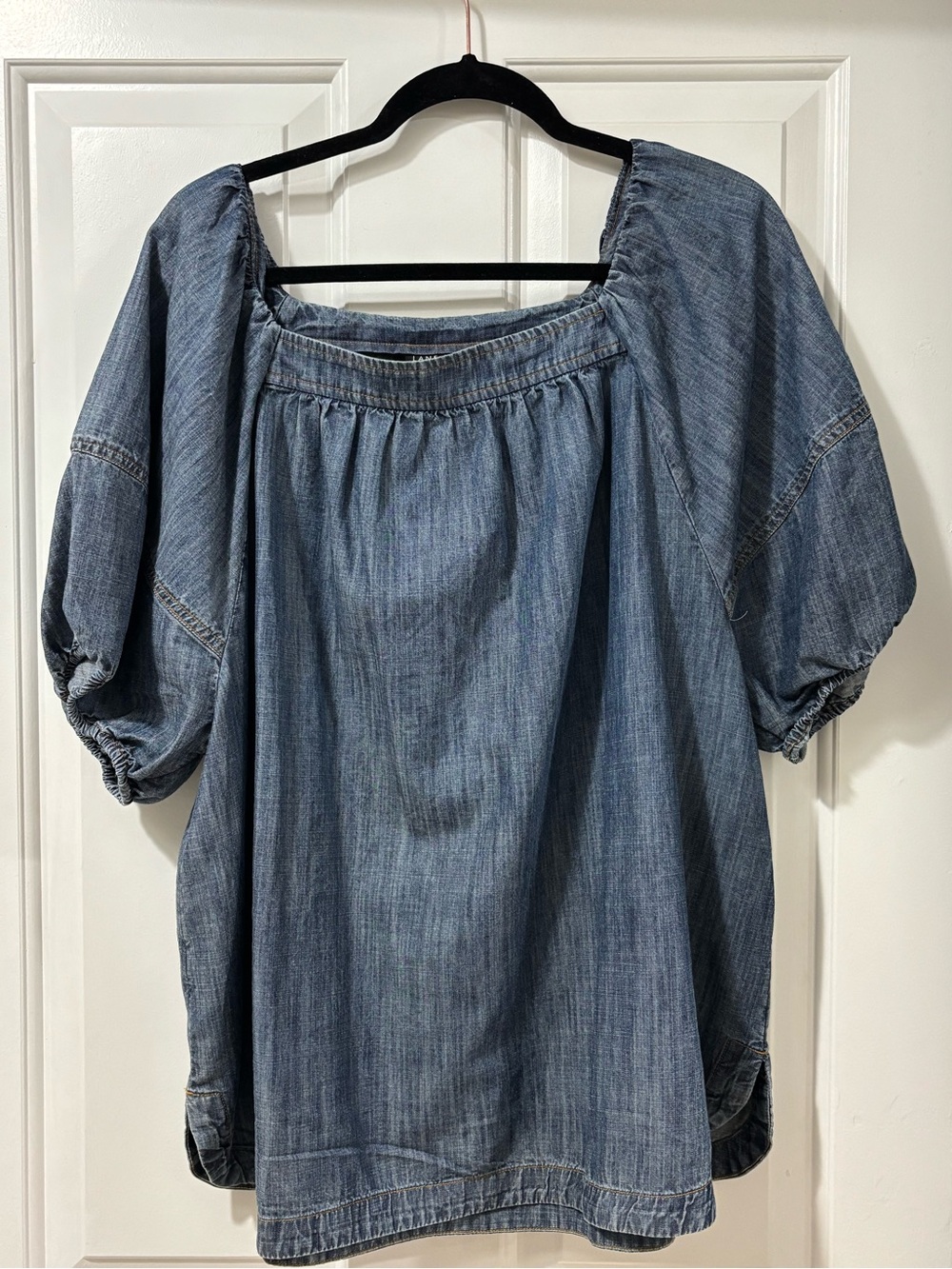 Lane Bryant chambray denim top